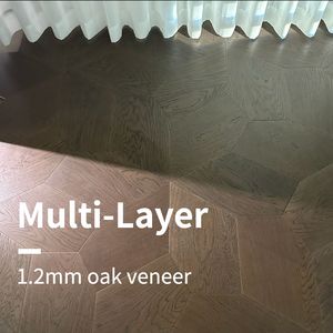 Pentagone Géométrique Chêne Parquet Multicolore 1.2mm Placage Style Design Européen pour Chambre Salon Villa - Product Image 6