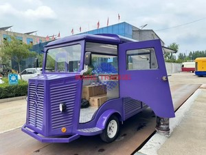 Electric Four-wheel Stainless Steel Fiberglass <b>Towable</b> Ice Cream Candy Snack Cart Breakfast Fast Food Grill Hotdog Food Cart - Product Image 3