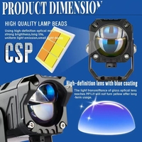 Phare avant LED GICOO pour moto et VTT, yeux de démon, 6000K, projecteur antibrouillard, étanche IP68, 90W, projecteur auxiliaire pour