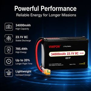 Batterie LiPo HV 34000mAh 23.1V 8C 6S1P de haute qualité pour drone de pulvérisation agricole, prise personnalisée OEM - Product Image 2