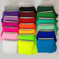Frange en nylon doux épaissie de 15 cm, à double rangée de longues franges multiples, pour garniture latine, taille personnalisée
