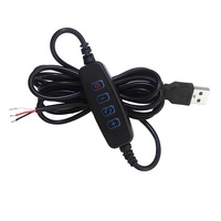 Variateur de couleur Led 5V, cordon de charge correspondant, interrupteur en ligne, câble d'alimentation USB mâle