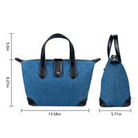 Sac fourre-tout bandoulière réutilisable en jean personnalisable, vintage, écologique, léger, portable, avec fermeture éclair, style japonais, pour l'été