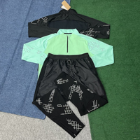 Chándal Deportivo Unisex de Talla Grande con Media Cremallera y Manga Larga, de Secado Rápido, Transpirable, Anti-UV, para Entrenamiento, Running y Deportes