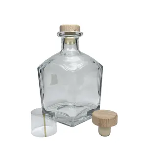 Bán buôn giá thấp hơn trong suốt Vodka Chai 750ml Chai thủy tinh cho rượu vang