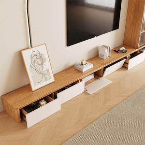 Meuble TV <span class=keywords><strong>mural</strong></span> flottant en bois massif modulaire écologique pour <span class=keywords><strong>projecteur</strong></span> laser TV, design moderne et luxueux pour home cinéma - Product Image 5