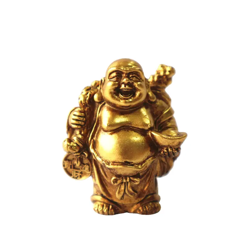 Estátua de buda com resina, feliz, de buda, estatuetas de feng shui, itens religiosos de decoração