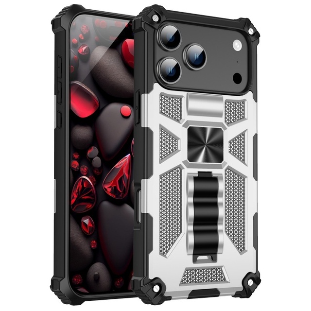New Heavy Duty Shockproof Mobile Phone Case for Iphone 17 16 15 Pro Max With Stand Holder Phone Case for iphone 17 Air