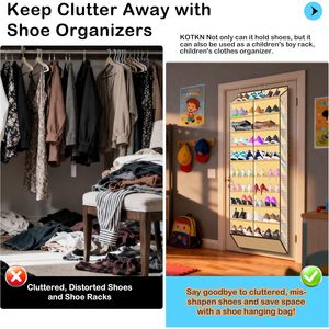Over The Door <b>Shoe</b> Organizer 20 Pockets Holds 30 Pairs Beige Fabric With Mesh For Boots Sneakers Heels - Product Image 6