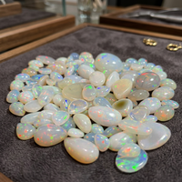 Opale d'Éthiopie naturelle, cabochons taillés coussin, ovales, ronds, poires et carrés, multi-feu, pierres précieuses en vrac, double face, pour la fabrication de bijoux