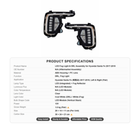 Feux de brouillard LED DRL pour Hyundai Santa Fe 2015-2016 12V, nouveaux feux de jour, feux de conduite pour pare-chocs avant