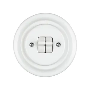 Factory Wholesale EU Ceramic Switches Luxury White Flush-mounted Switch with Two Toggle Handles