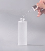 Flacon Compte-Gouttes en Verre Blanc Givré pour Huile Essentielle, Flacon en Verre Transparent avec Compte-Gouttes pour Sérum et Emballage Cosmétique
