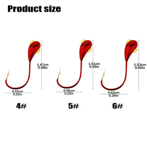 Pequeño camello dorado, anzuelo hacia arriba, pequeño camello rojo sin bloqueo, 45 protectores de línea inclinada, cabeza de cobre, anzuelo de pesca, aparejos salvajes - Product Image 3