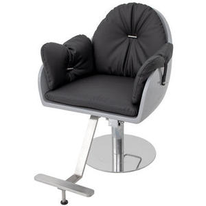 Contemporary <b>Barber</b> <b>Chair</b> Faux Leather Adjustable Height Hydraulic Pump Round Base Salon Furniture Commercial Use - Product Image 1