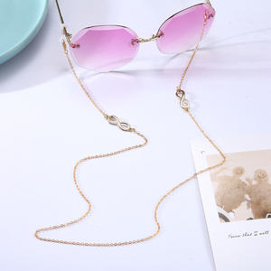 Cadena de gafas de cristal geométrico minimalista, collar creativo de acrílico y cobre - Product Image 6