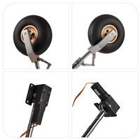Par de trenes de aterrizaje principales eléctricos retráctiles extra altos para avión RC, rueda de 3 pulgadas, pata metálica ZY15091SM 13001