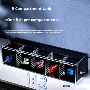 Acuario Ecológico Silencioso con Cambio de Agua Superior Integrado para Peceras de Cristal Ultra Transparente, con Múltiples Divisores y Luz LED Moderna - Product Image 2