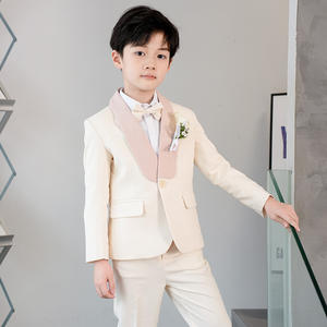 新着男の子フォーマルドレスブレザーウェディングスーツコート + パンツ + Bowtie + Corsage 4PCS子供スクールスーツパーティータキシードパフォーマンスウェア - Product Image 3