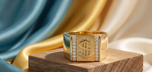 Trendy Gold Plated Copper and Brass Men's <b>Finger</b> <b>Ring</b> Classic Fashion Jewelry for Wedding Anniversary Festival Party Daily Wear - Product Image 3