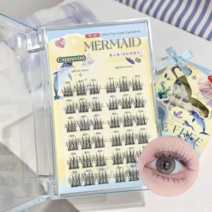 Cappuvini Faux Cils en Grappe Sans Colle, Effet Naturel Queue <span class=keywords><strong>de</strong></span> Poisson, Cils Bébé Courbés en B, Sans Colle Nécessaire, Cils Individuels Effilés - Product Image 3