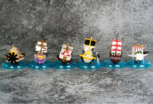 6ชิ้น/เซ็ตหนึ่งชิ้น6ซม. เรือเรือ Rover ทะเล Sunny Going Merry collect รูปปั้นของเล่นอะนิเมะ PVC ของขวัญ - Product Image 6
