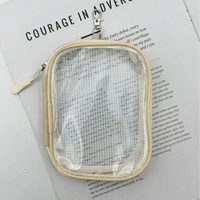 Porte-monnaie transparent en PVC avec fermeture éclair, mini pochette de rangement souple et portable, trousse de premiers secours de voyage