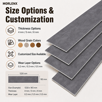 Lantai Vinyl SPC MORLENX Abu-abu Beton, Tampilan Batu, Inti Keras, Anti-Selip, Tahan Aus, Sistem Klik, untuk Penggunaan Komersial