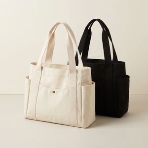 Fashion <b>Backpack</b> Simple Versatile Handbag Students Large Capacity Multi-Pocket Eco-Friendly <b>Recyclable</b> Canvas Tote Bag Custom - Product Image 1