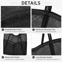 Sac fourre-tout de plage en maille personnalisé, grande capacité, pliable, avec poches latérales, réutilisable, pour courses, sac à main pour femme, voyage, piscine