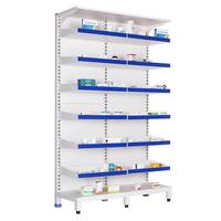 Étagère à médicaments en métal blanc à double face ouverte pour cliniques, hôpitaux, pharmacies externes, organisation de la propreté, présentoir