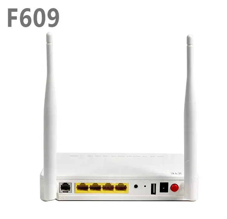 Vente en gros WiFi 6 Xpon ONU routeur 4GE + 1TEL double bande 2.4G et 5G 2100Mbps UK Gpon ONT WiFi 6 ONU avec antenne 5db 7db