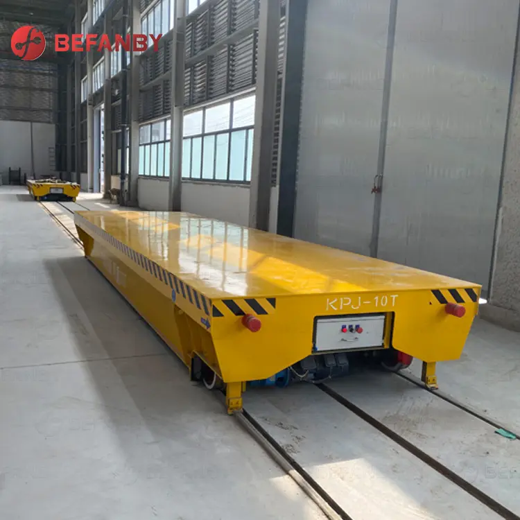 Hot-sale production line safety sensors control electric flat bed rail trolley