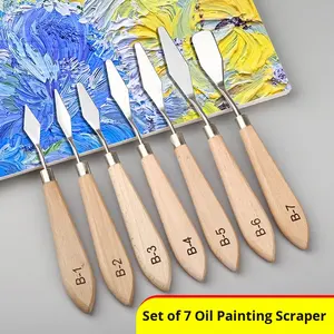 Vente en gros de grattoir pour peinture à l'huile acrylique, gouache, pelle, couteau à <span class=keywords><strong>palette</strong></span> pour fournitures d'art, peinture acrylique à l'huile et gouache - Product Image 5