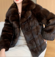 Manteau long chaud en fausse fourrure de vison, grande taille, très populaire pour l'hiver, veste en fourrure moelleuse pour l'extérieur