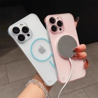 Coques de téléphone magnétiques transparentes vierges en gros pour iPhone 17 – Étui magnétique antichoc en PC transparent
