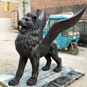 Decoratieve Outdoor Messing Sculptuur Leeuw Bronzen Standbeeld Voogd - Product Image 5