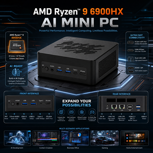 Mini PC con AMD Ryzen 9 <span class=keywords><strong>6900HX</strong></span>/ R7 7840HS/R9 7940HS/R7-8745HS, 8GB/16GB de Memoria, WIFI6, DDR5, Windows 11, NUC AI - Product Image 2