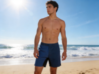 Shorts de bain pour homme YILONG, séchage rapide, couleur unie, taille élastique, respirant, avec cordon de serrage