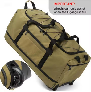 Foldable Duffle Bag <strong>with</strong> <strong>Wheels</strong> 130-170L Expandable Rolling Duffel Bag Extra <strong>Large</strong> Wheeled <strong>Holdall</strong> 36 Inch, Black, 36 Inch - Product Image 4