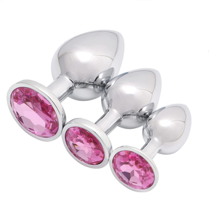 Offre Spéciale argenté métal <span class=keywords><strong>Plug</strong></span> <span class=keywords><strong>Anal</strong></span> avec bijou <span class=keywords><strong>pas</strong></span> <span class=keywords><strong>cher</strong></span> <span class=keywords><strong>Anal</strong></span> Sex Toys dilatateur 3 pièces conception de bijoux de luxe fétiche <span class=keywords><strong>Anal</strong></span> godemichet <span class=keywords><strong>Anal</strong></span> - Product Image 1