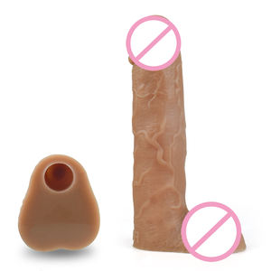 Mangas de pene de silicona suave para hombres y mujeres, Juguetes sexuales realistas con cinturón y correa para aumento de pene - Product Image 2