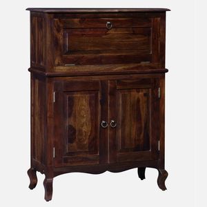 Stylish Solid Sheesham Wood Bar <b>Cabinet</b> Provincial Teak Finish Wine <b>Storage</b> Furniture for Home Bar Kitchen <b>Dining</b> <b>Room</b> - Product Image 4