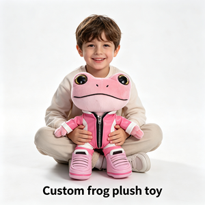 Peluche a Forma di Rana Personalizzabile OEM/ODM, Giocattolo Morbido <span class=keywords><strong>Rosa</strong></span> con Design Cartoonesco - Product Image 1