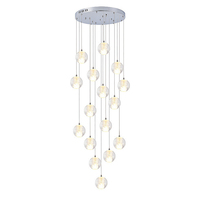 Globe g4-lustre LED moderne en forme de boule de cristal, lustre transparent, luminaire décoratif d'intérieur, idéal pour un salon