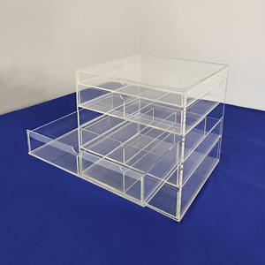 Custom Deluxe Clear Acrylic 5 Drawer Jewelry <strong>Storage</strong> Stand 5 <strong>Chest</strong> Clear Acrylic Make up Organizer Box - Product Image 2