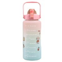 Botella de Agua Deportiva Ecológica Kingwise de 2L con Infusor de Té, Jarra de Agua Personalizada para el Regreso a Clases con Marcador de Tiempo, Apta para Lavavajillas
