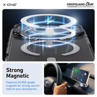 Coque de téléphone portable magnétique transparente anti-jaunissement X-ONE Armor pour iPhone 16 17 15 Pro Max Plus Air, protection antichoc en TPU et PC