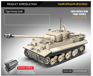Bloques de Construcción MOC del Tanque de Batalla Principal Tiger Alemán de la Segunda Guerra Mundial, Juguete de Ingeniería, Kit de Modelo de Tanque de la Segunda Guerra Mundial - Product Image 3
