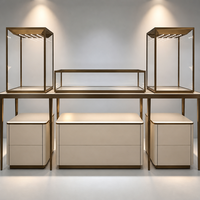 Luxuriöse Edelstahl-Schmuckvitrine mit LED-Beleuchtung Hochtransparente Glas-Schmuckvitrine Maßgefertigt für den Einzelhandel